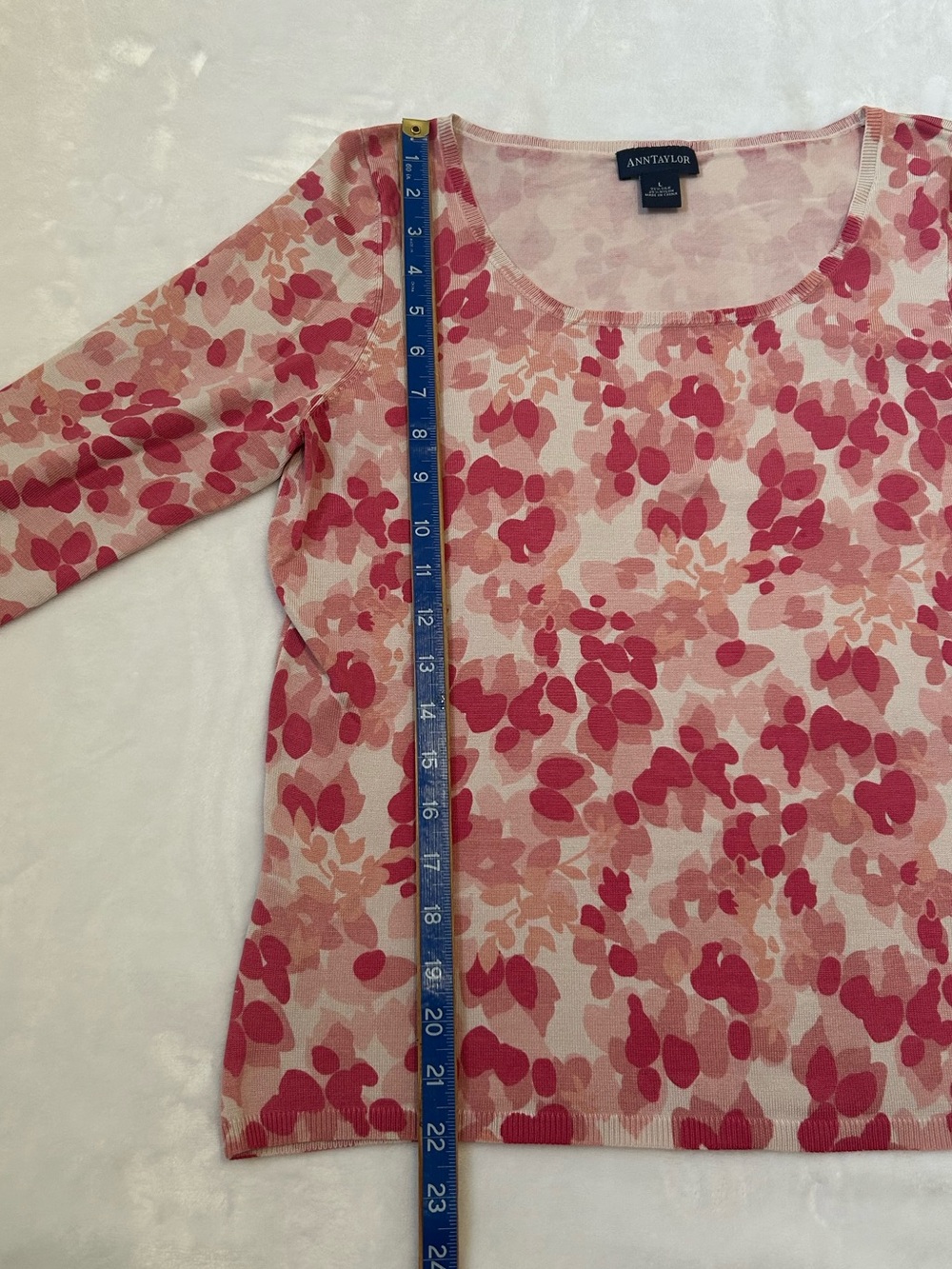 Ann Taylor 75% Silk Knit Top Women’s Large - Picture 6 of 7